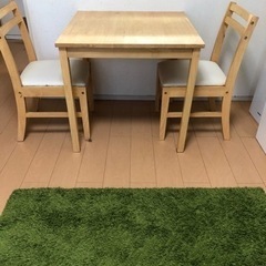 【一旦受付中止中。】天然木　ダイニングテーブルとチェアの3点セット