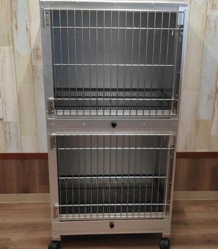 2段犬舎 アルミ製 ペットホテル ケージ