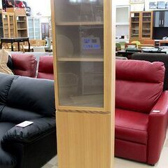 札幌市/清田区 MUJI/無印良品 木製食器棚 ガラス戸 すりガラス スリム