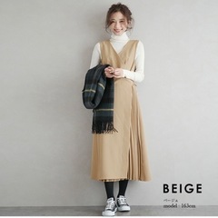 新型ワンピース 女性ノースリーブプリーツベストスカートウエストロ...