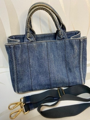 PRADA プラダ　カナパ　S デニム　トートバッグ