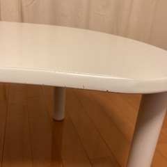 ニトリ　豆型ローテーブル　白　の画像