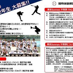 港区中学軟式野球 新メンバー大募集（中学1年生・2年生）の画像