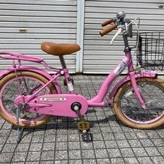 【子ども用自転車】16インチ　新品両立ちスタンド付　カラータイヤ...