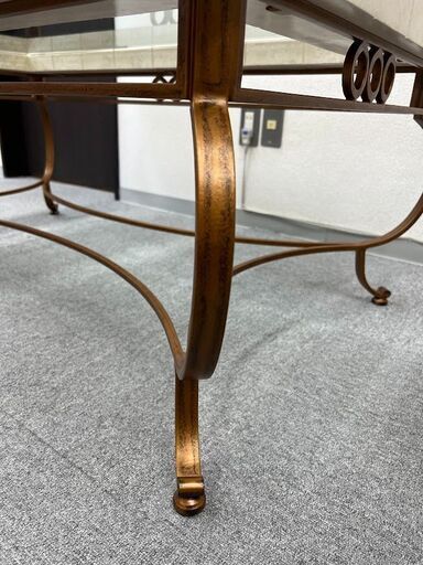 ストーンガラスセンターテーブル　ベージュ　幅１２０㎝　未使用