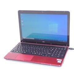 中古良品 15インチ 赤色 ノートパソコン NEC PC-LS350MSR-KS 新品SSD WiFi有 第3世代Core i3 4GB BD-R 無線 カメラ Windows10 Office