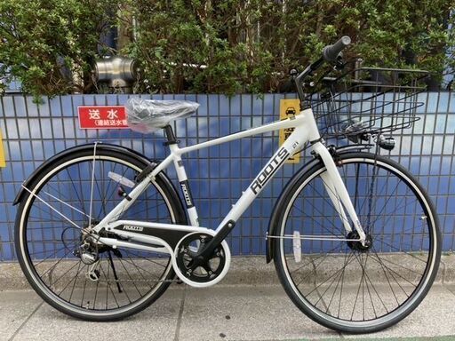 【アウトレット】カゴ付きクロスバイク　アサヒサイクル　ルーツＴ　460mm 　ホワイト