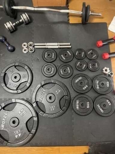 ダンベル、プレート、バー、可変式ダンベル