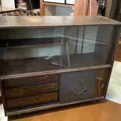 昭和の茶箪笥　幅74.5cm 奥行27cm 高さ63.5cm 熱海保管