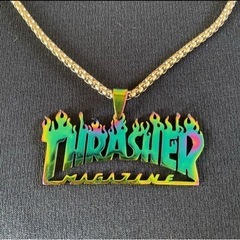 スラッシャー　THASHER ネックレス　チタン色　スケボー　ス...