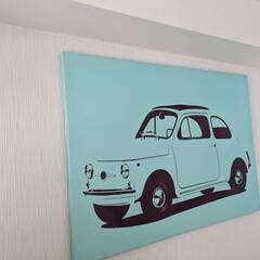 額縁アート　車の画像