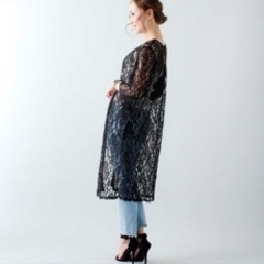 【4月中】【値下げ⭕】レースロングカーディガン ブラックの画像