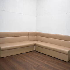 【ヤ取終了4/5】≪zy335≫美品 Proceed/プロシード 6～7人掛け コーナー ソファ/ベンチ 3点セット 合皮/レザー 店舗/待合室 31223-02