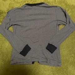 ボーダー　カーディガン　上着　Ｌサイズ　ホワイト　ネイビーの画像