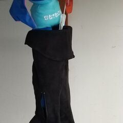 黒の布製ブーツ(中古、Lサイズ)です。