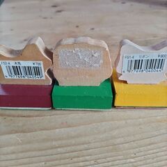 レトロ 木製 ラバー スタンプ 3種セットの画像