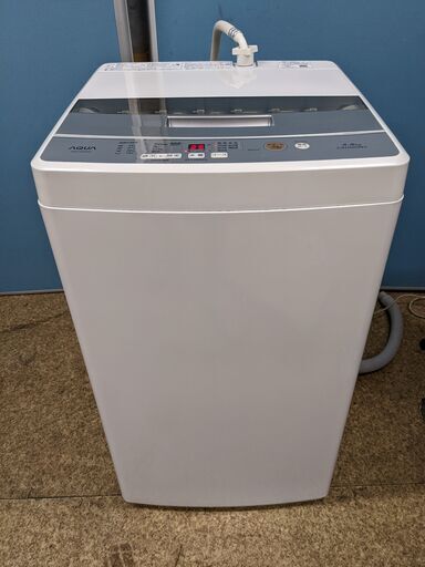 (売約済み)AQUA 洗濯機 2018年製 AQW-S45G　4.5kg 全自動洗濯機 3Dアクティブ洗浄　高濃度クリーン浸透