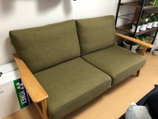 ソファ　木製　2.5人掛け