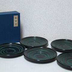 美品☆茶托5枚セット 青象谷 彰宣堂 漆器