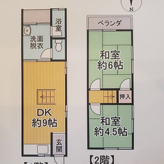 【家主！初期費用は日割家賃のみです】家賃45,000円　枚方市東...