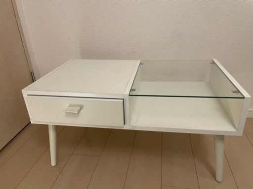 ローテーブル　引き出し付き　白家具