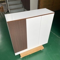 幅90.5 薄型キャビネット　カウンター下収納　リビングボード　...