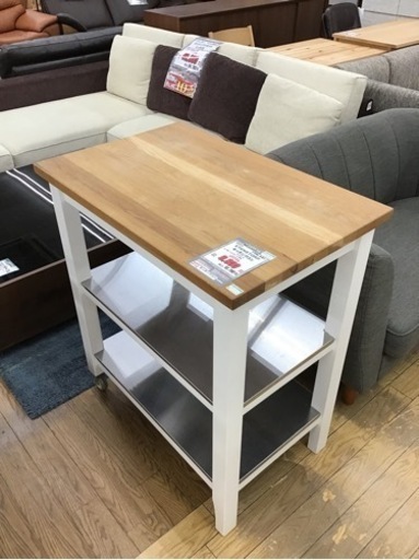 KP-59【ご来店頂ける方限定】IKEA  キッチンワゴン　ナチュラル×白