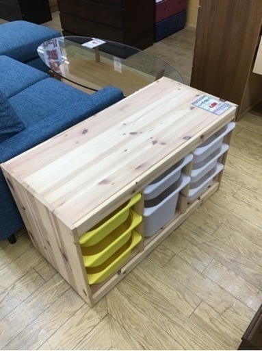KP-60【ご来店頂ける方限定】IKEA トレー付き　木製ラック