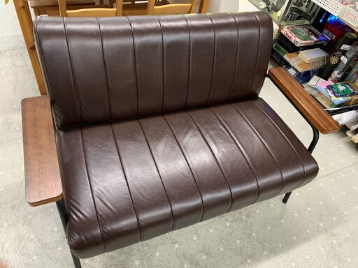★来店限定★　□レザー調2Pソファー　ブルックリンスタイル