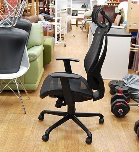 オフィスチェア OAチェア 幅63×奥行63×高さ116~224cm リクライニング ワークチェア メッシュ ブラック 黒 ハイバック
