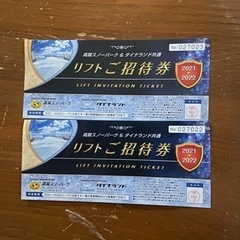 高鷲スノーパーク　リフト招待券　2枚