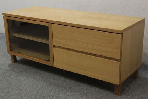 無印良品/MUJI 木製ＡＶラック 幅110cm タモ材 シンプルモダン ベーシック テレビボード SE11TV   中古家具 店頭引取歓迎 R5732)