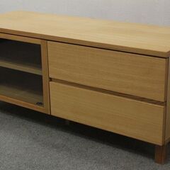 無印良品/MUJI 木製AVラック 幅110cm タモ材 シンプルモダン
