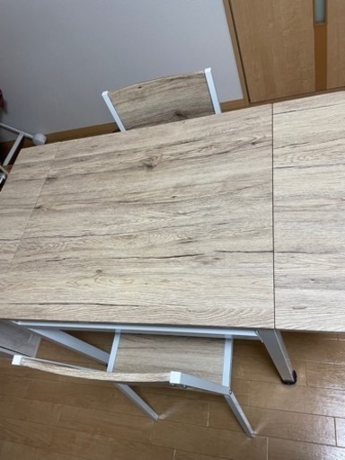 2人掛け木目ダイニングテーブル 横開き