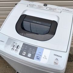 310　全自動洗濯機　HITACHI NW-50B 2018年製　5.0kg　ピュアホワイト　単身様向け　2ステップウォッシュ　住まい　洗濯 の画像