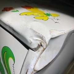 金丸製缶謹製　昭和レトロ　ブリキ衣装ケース　バンビ　ウサギ柄　ジャンク品の画像