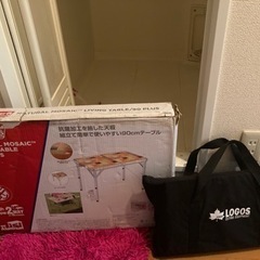 コールマン　机　ロゴスの焚き火台
