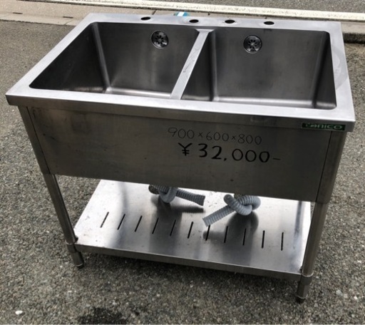 ⭐︎中古品　タニコー　2槽シンク　900×600×800mm   厨房機器⭐︎