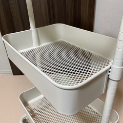 ニトリ　スチールワゴン　白　ホワイトの画像