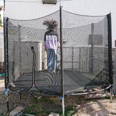 【特大】トランポリン10ft(直径3m5cm)セーフティネット・ハシゴ付き　■中古の画像