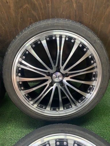 No.614 バドックス ロクサーニ EX 19×7.5J +55 114.3 5H 225/40R19 中古アルミ 美品 4本セット ノア ヴォクシー 等