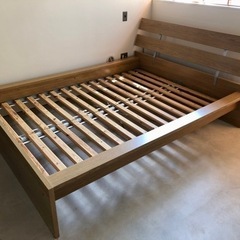 IKEA製 ダブルベッド HOPEN オーク色