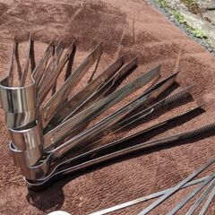 アウトドア💞BBQ🏕️どうですか🤗27センチ😽😽😽トング7本とザル😤😤😤の画像