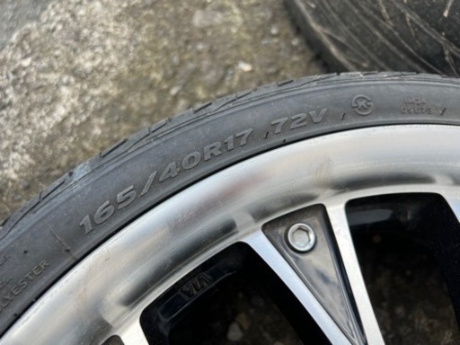 BLACK BIRD ホイール 軽自動車用 17インチ 4本セット タイヤ付き 165/40R17 直接引取限定！東京都あきる野市にて