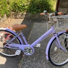 24センチ女児パープル自転車