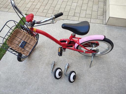 １６インチ 幼児用自転車 スタンド、補助輪 ベル付き