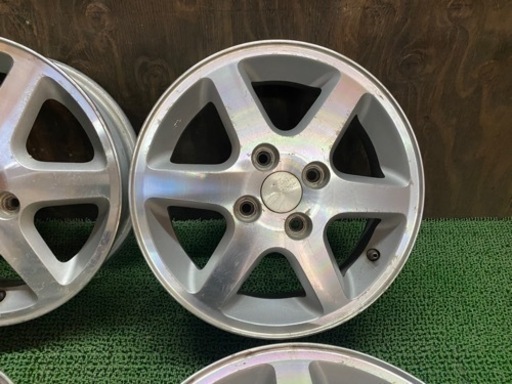 No.621 SUZUKI 純正アルミホイール 14×4.5J +45 4H-100 4本セット 中古 軽自動車 