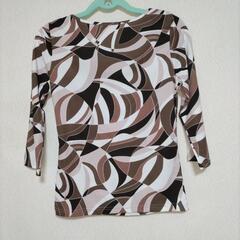 4.5回着用 ﾏｰﾌﾞﾙ柄ｶｯﾄｿｰ(七分袖,ﾋﾟﾝｸ)ﾍﾞﾙﾒｿﾞﾝの画像
