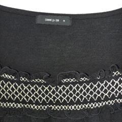【COMME CA ISM ｺﾑｻｲｽﾞﾑ】半袖ｶｯﾄｿｰ(黒,ﾗﾒ糸)の画像
