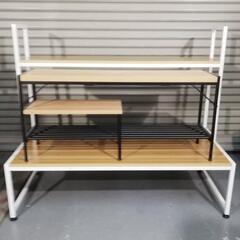 ロータイプパソコンデスク(32cm〜)とフリーラック(45cm)